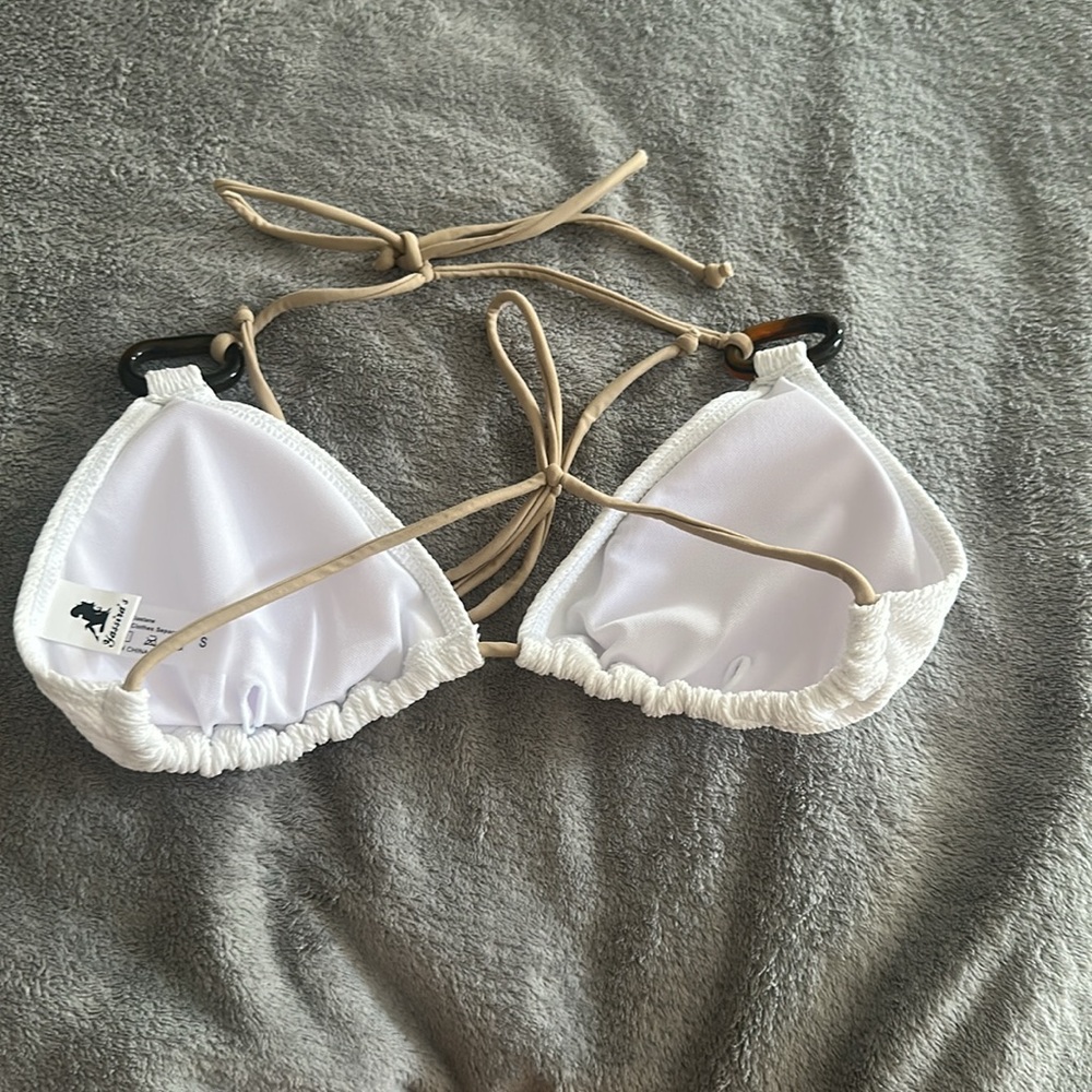 Women’s White Textured Bikini Top - Picture 2 of 2
